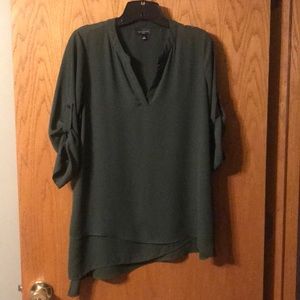 The Limited hunter green asymmetrical top.